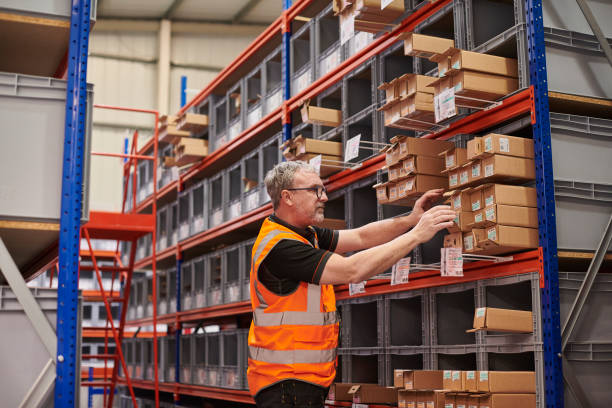 warehouse picker choosing product from the stores